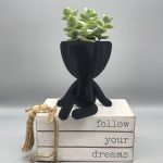 3D Printed People Relaxed Planter – Cute Reclining Figure Pot