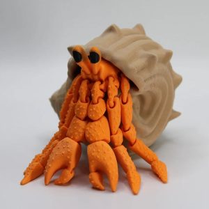 Hermit Crab Flexible 3D Print, Home Decore with our Flexible and Posable HermitCrab, office decorator 3D printed