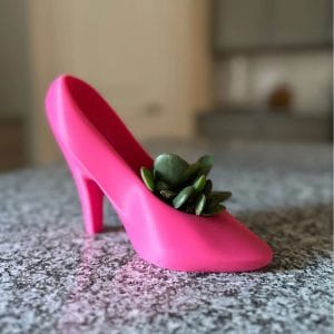 High Heeled Planter Pot for Small Plants, Air Plant, whit Drainage hole, Pink Decor
