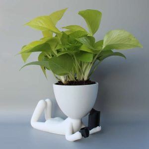 People Planter Book Reader and Coffee - People Planter pot - Book Ends - plant lovers gift - coffee shop decor