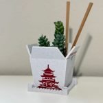 Chinese Takeout Planter Marble – Unique Indoor and Outdoor Plant Pot