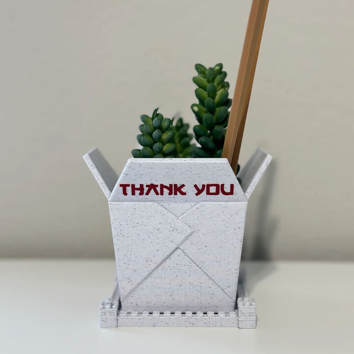 Chinese Takeout Planter Marble – Unique Indoor and Outdoor Plant Pot - Image 3