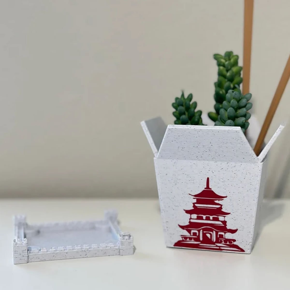 Chinese Takeout Planter Marble – Unique Indoor and Outdoor Plant Pot - Image 4