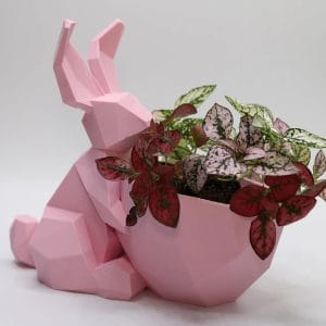 Polygonal shelter Bunny Planter - Rabbit Planter Pot Easter Decor - Easter Planter - 3D Printed Planter