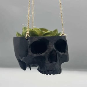 Skull Hanging Planter Pot, hanging kit included - Succulent Planter - 3D Printed