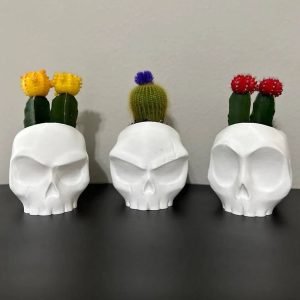 Skull Planter Pot - Unique Skull Pot for 3D Printing Enthusiasts, Skull Planter Pot - Human Skull - Skull Vase - Skull Pot - Skull Planter