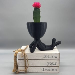 Valentine People Planter is face down, Small Plant Pot - Handmade Planter - Cute Planter