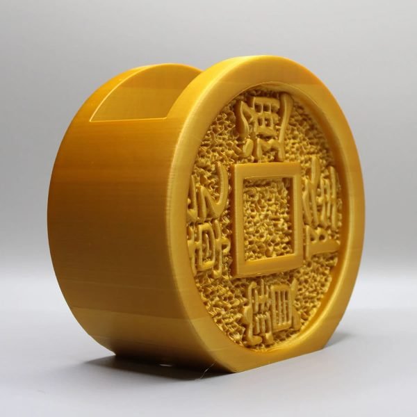 Year Of The Dragon Planter with drainage Chinese coins, Zen Desk Planter, chinese planter, pots with drainage, 3D printed planter - Image 4