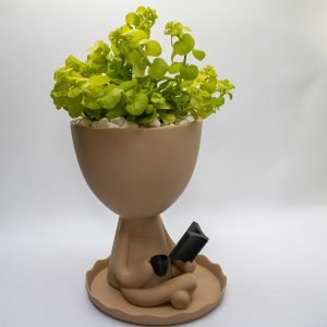 Planter Book and Coffee Reader - Pots With Drainage Tray - People Planter pot- Succulent Planter - Plant Pot - Gift - Reading Book