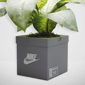 Sneakers Box Planter Pot 3D Printed - GRAY - Sneakers Box Decor- Plant Pot for Indoor Plants - Unique planter for indoor with Drainage hole